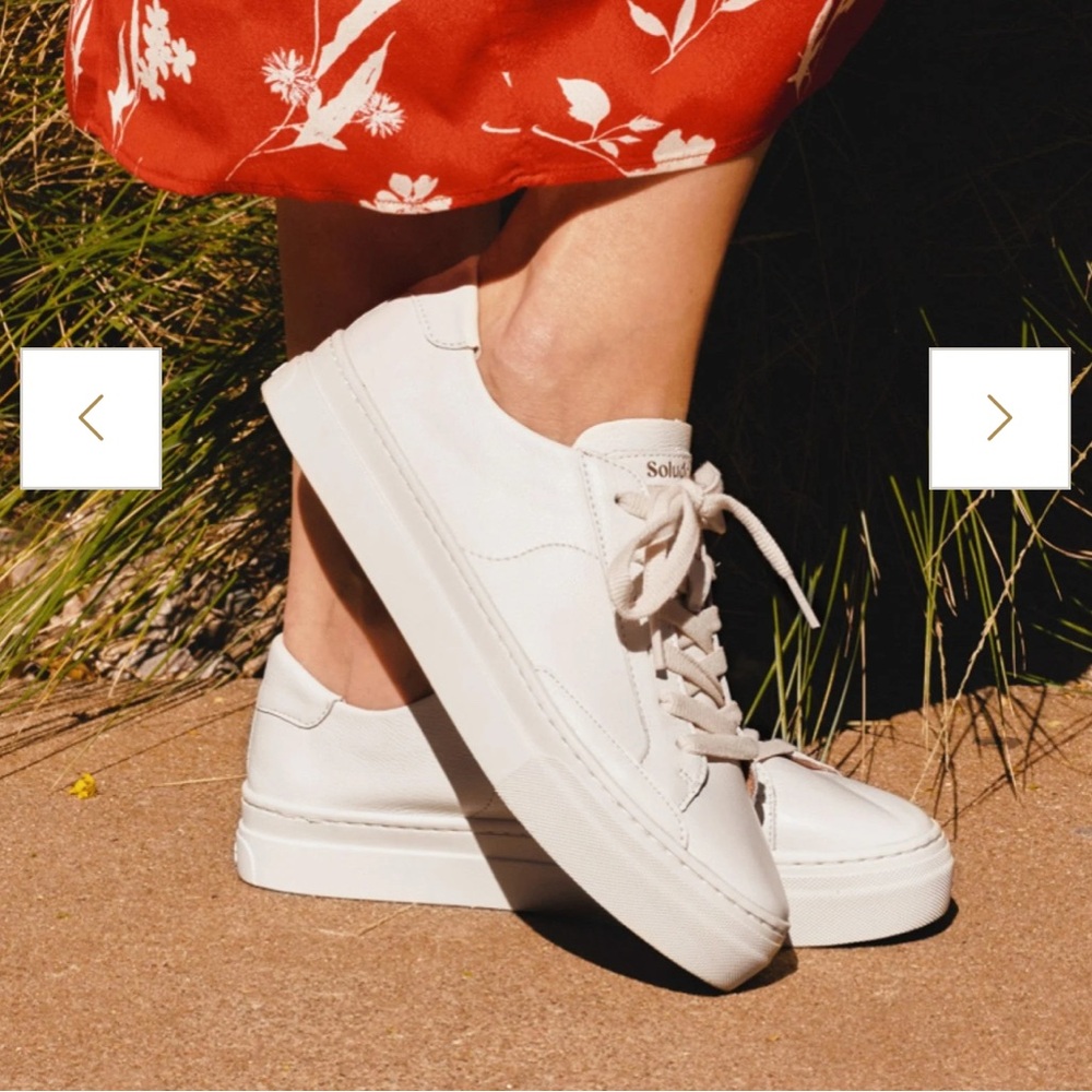 White Sneakers: Soludos The Ibiza Platform Sneakers In Oasis White Size 9.5 View 2